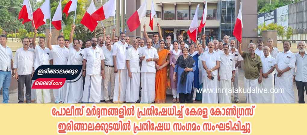 പോലീസ് മർദ്ദനങ്ങളിൽ പ്രതിഷേധിച്ച് കേരള കോൺഗ്രസ് ഇരിങ്ങാലക്കുടയിൽ പ്രതിഷേധ സംഗമം സംഘടിപ്പിച്ചു